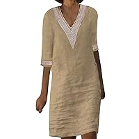 Ladies Dresses for Church,Women Casual Half Mini Vacation V Neck Short Dresses for Women 2023 Womens Lace Dress