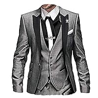 Men One Button 3 Pieces White Wedding Suits Notch Lapel Men Suits Groom Tuxedos