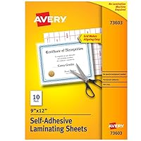 Avery Clear Self-Adhesive Laminating Sheets, 3 Mil, 9
