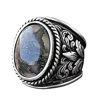 Exquisite Gemstone Collection for Men: 925 Sterling Silver Rings - Unique & Natural Stone Selection