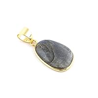Guntaas Gems Flashy Blue Fire Labradorite Gemstone Pendant Necklace Brass Gold Plated Bezel Pendant For Women Girls