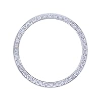 Ewatchparts CREATED DIAMOND BEZEL FOR 34MM ROLEX DATE 1500,1501,1505 15000,15037,15200 WHITE