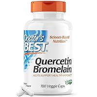 Doctor's Best Quercetin Bromelain, Immunity Support Capsule, Heart, Joint & Healthy Respiratory System, Non-GMO, Vegan, Gluten Free, Soy Free,180 VC
