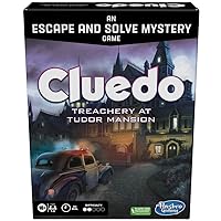 Clue Board Game Treachery at Tudor Mansion, Clue Escape Room Game, Murder Mystery Games, Cooperative Family Board Game, Ages 10 and up, 1-6 Players