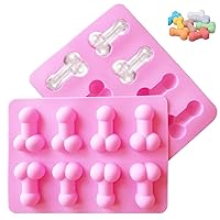 2 Packs Silicone Molds, Non-Stick Ice Cube Tray, Silicone Baking Cake Candy Molds,DIY Birthday Single Party Baking Mold, 3D Silicone Mould Making for Chocolate Candy Cake Ice Jelly Mold (Pink)