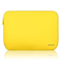 Arvok 11 11.6 12 Inch Laptop Sleeve Multi-Color & Size Choices Case/Water-Resistant Neoprene Notebook Computer Pocket Tablet Briefcase Carrying Bag/Pouch Skin Cover for HP/Dell/Lenovo/Asus/Acer Yellow