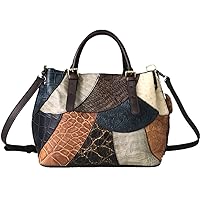 Unique Patchwork Genuine Leather Bags for Women Luxury Designer Handbag Big Ladies Tote Bag