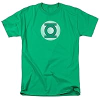 Green Lantern Superhero T-Shirt - Distressed Logo DC Comics Adult Kelly Green Tee