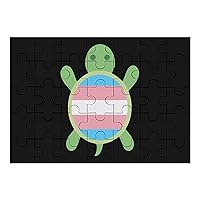 Transgender Flag Turtle Wooden Puzzles Adult Educational Picture Puzzle Creative Gifts Home Decoration