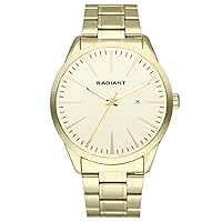 Radiant monocrom Mens Analog Quartz Watch with Stainless Steel Gold Plated Bracelet RA591204