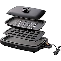 IRIS OHYAMA Grilled Gridiron Type Electric Hot Plate (Electric Griddle) Plate 3 Type (BLACK) APA-137-B【Japan Domestic Genuine Products】【Ships from Japan】