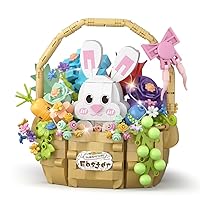 Cute Bunny Building Block Set, Rabbit Flower Basket Building Block Toys for Girl 10-14, Mini Brick 565 pcs