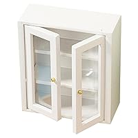 1 12 Scale Dollhouse Furniture Cabinet, Wooden Dollhouse Kitchen Cupboard, Wall Dollhouse Shelf for Dollhouse Bathroom Living Room