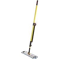 Rubbermaid Commercial Products HYGEN Pulse Single Sided Microfiber Spray Mop Kit for Hardwood/Tile/Laminated Floors, Yellow, Perfect for Kitchen/Lobby/Bathroom Cleaning
