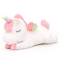 Lazada Unicorn Gifts for Girls Pillow Plush Unicorn Toy with Rainbow Wings White 22 Inches