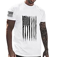 USA Shirt Funny Mens t Shirt American Flag Muscle Tops Mens Graphic Shirts Short Sleeve Crewneck Shirts