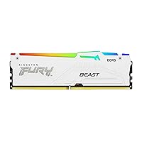 Kingston Fury Beast White RGB XMP 32GB 6400MT/s DDR5 CL32 DIMM Desktop Gaming Memory Kit of 2 - KF564C32BWAK2-32