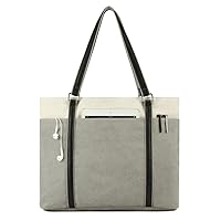 MINTEGRA Tote Bag for Women Fashion Canvas Designer Splice Handbag Purse Shoulder Bag