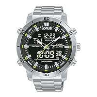 Lorus Sport Man Mens Digital Watch with Stainless Steel Bracelet RW657AX9, Silver, Bracelet