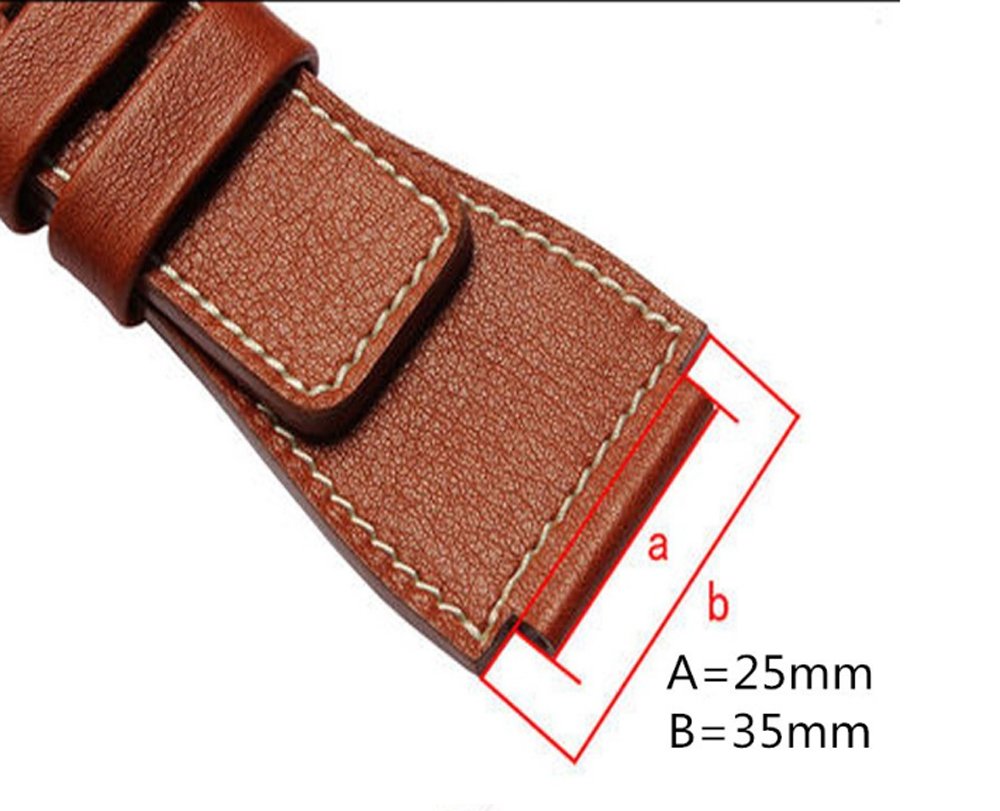 35mmx24mm Convex mouth Leather watch bands Buckle Strap Fit For Bell Ross BR01 / BR03