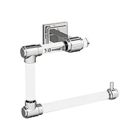 Amerock BH36062C26 | Clear/Chrome Towel Ring | 5-7/16 in (138 mm) Length Towel Holder | Glacio | Hand Towel Holder for Bathroom Wall | Small Kitchen Towel Holder | Bath Accessories