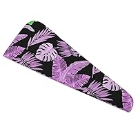 Tropical Leaves and Orchid Flowers Microfiber Hair Towel Wrap Super Absorbent Dry Hair Cap Twist Turban with Button for Women