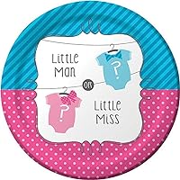 Gender Reveal Party Plates - Bow or Bowtie - Little Man or Little Miss