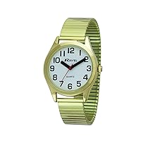Ravel - Unisex Watch with Super Flat Viewing Aid Stainless Steel Expander Bracelet with Large Numbers and Hands