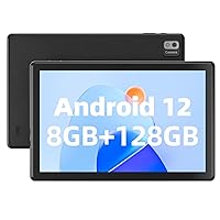 SGIN Tablet with 10.1 Inch Android 12 Tablets, 8GB RAM 128GB ROM with 1980 * 1200 IPS Display， Octa-Core A133 1.6Ghz Processor, 5MP + 8MP Camera, Bluetooth 4, WiFi, 5000mAh, GPS (Black)