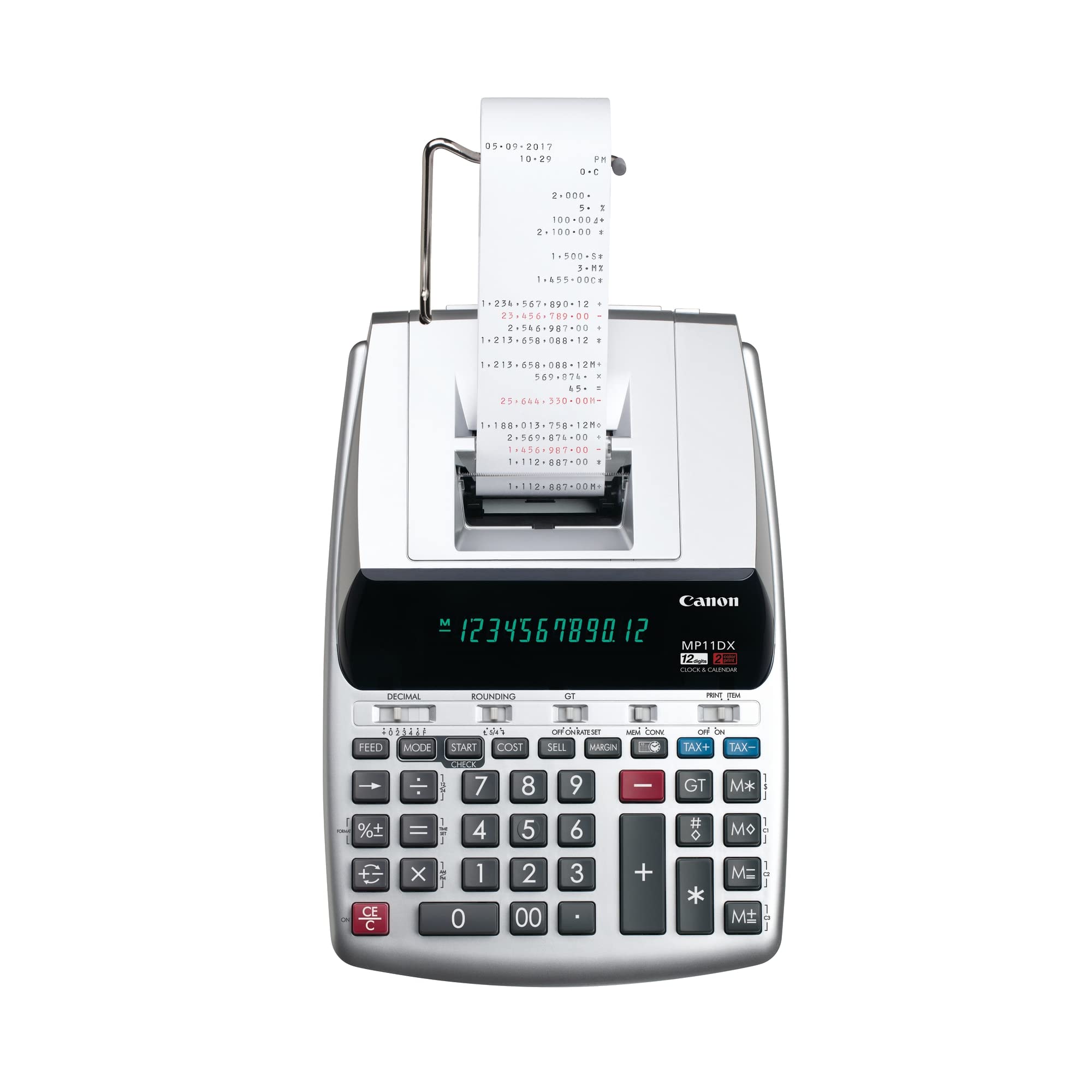 Canon Office Products 2198C001 Canon MP11DX-2 Desktop Printing Calculator with Currency Conversion, Clock and Calendar