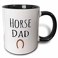 3dRose Horse Dad Mug, 11 oz, Black