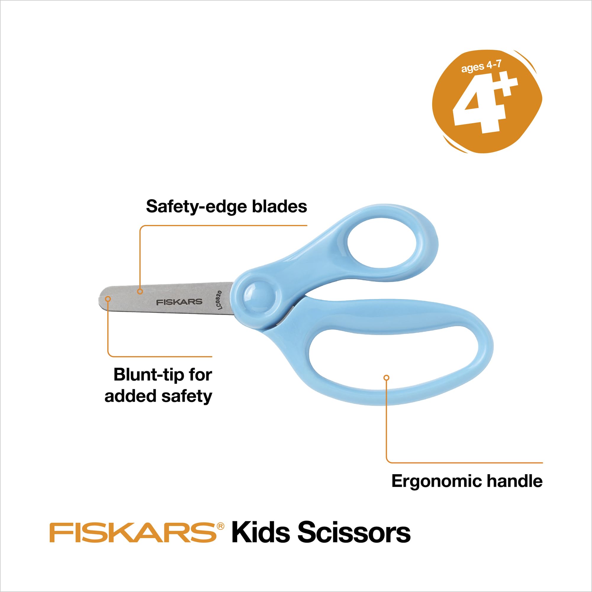 Fiskars Blunt-Tip Kids Scissors 5 inch, 6 Pack, Colors May Vary
