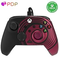 PDP Gaming REMATCH Enhanced Wired Controller Licensed for Xbox Series X|S/Xbox One/PC/Windows, Mappable Back Buttons, Advanced Customizable App - Ruby Swirl (Amazon Exclusive)