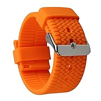 Elite Texture Silicone Watch Band for Men Women - Quick Release - Choose Color and Size (Stainless Steel Buckle) - 20mm and 22mm Watch Straps