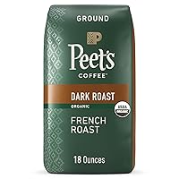 Peet's Coffee, Dark Roast Ground Coffee - Organic French Roast 18 Ounce Bag, USDA Organic