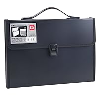 Accordion Expanding File Folder,13-Pockets,A4 Size,Handle and Tabs,Buckle Closure (Black)