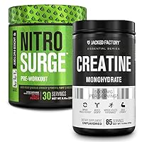 Jacked Factory Nitrosurge Pre-Workout in Fruit Punch & Creatine Monohydrate for Men & Women