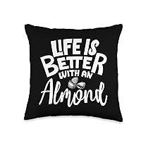 Apparel-Funny Almonds Lover Design Throw Pillow, 16x16, Multicolor