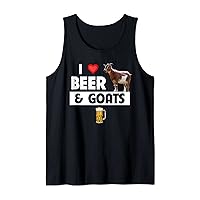 I Love Beer and Goats Funny Farming Drinking Farm Animals Tank Top