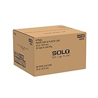 Solo 16oz Paper Hot Cups with Recloseable Lids, Case of 60ct - Double-Wall Paper Cups - No Sleeves Needed - Disposable Paper Cups and Optima Recloseable Lids