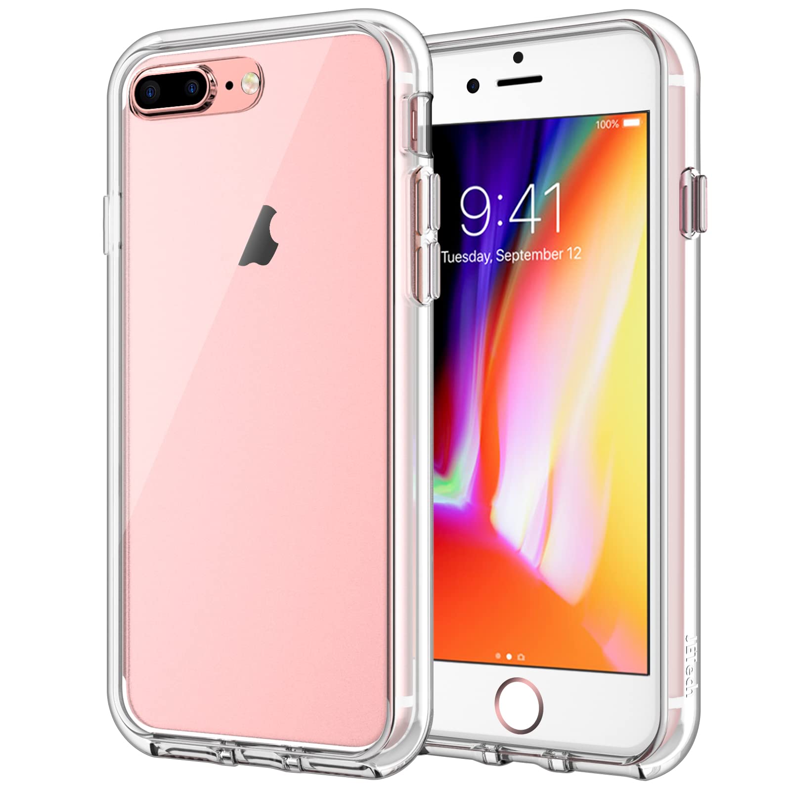 JETech Case for iPhone 8 Plus and iPhone 7 Plus 5.5-Inch, Non-Yellowing Shockproof Phone Bumper Cover, Anti-Scratch Clear Back (Clear)