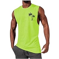Men's Sleeveless Workout Swim Shirt Quick Dry Athletic Running Gym Crewneck Loose Fit Muscle Shirts Beach Tank Top