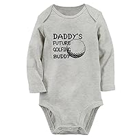 Daddy's Future Golfing Buddy Funny Rompers Newborn Baby Bodysuits Infant Jumpsuits Outfits Long Sleeves Clothes