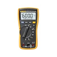 115 Digital Multimeter, Measures AC/DC Voltage To 600 V and AC/DC Current to 10 A, Resistance, Continuity, Frequency, and Capacitance, Includes Holster and Silicone Test Lead Set