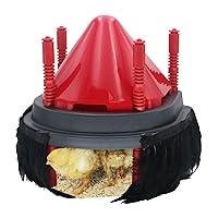 Chick Brooder Heating Plate with Comfort Feathers & Anti-Roost Cone Set, Chicken Coop Warmer Pad Adjustable Height Poultry Incubator Heater Plate, Warms Up to 15 Chicks - 13 Watts (10
