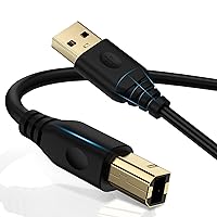 USB Printer Cable 6FT USB A to USB B Printer Cable, High-Speed Printer Cord for Scanners, Laptop, Computer, HP, Canon, Samsung, Dell, Epson, Xerox, USB MIDI Cable for Digital Piano MIDI Controller