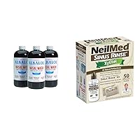 Alkalol Nasal Wash 3 Pack, NeilMed Sinus Rinse Kit with Xylitol - Natural Relief from Nasal Congestion, Dissolves Mucus, Antibacterial