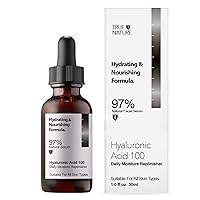 Anti Aging Facial Serum Sensivite Skin Face 30ml 1fl oz by TRUE NATURE SKINCARE Vitamin C Hyaluronic Acid Daily Skincare Collagen Peptide (Hyaluronic Acid 100)