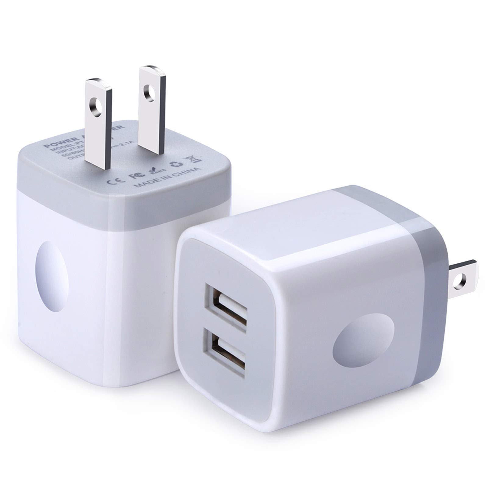 Mua USB Wall Charger, FiveBox 2Pack Dual Port  Fast Wall Charger  Brick Base Adapter Charging Block Charger Cube Plug Charger Box for iPhone  14 13 12 11 Pro X 6 6S