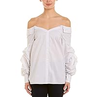 1.STATE Womens Smocked Sleeve Knit Blouse